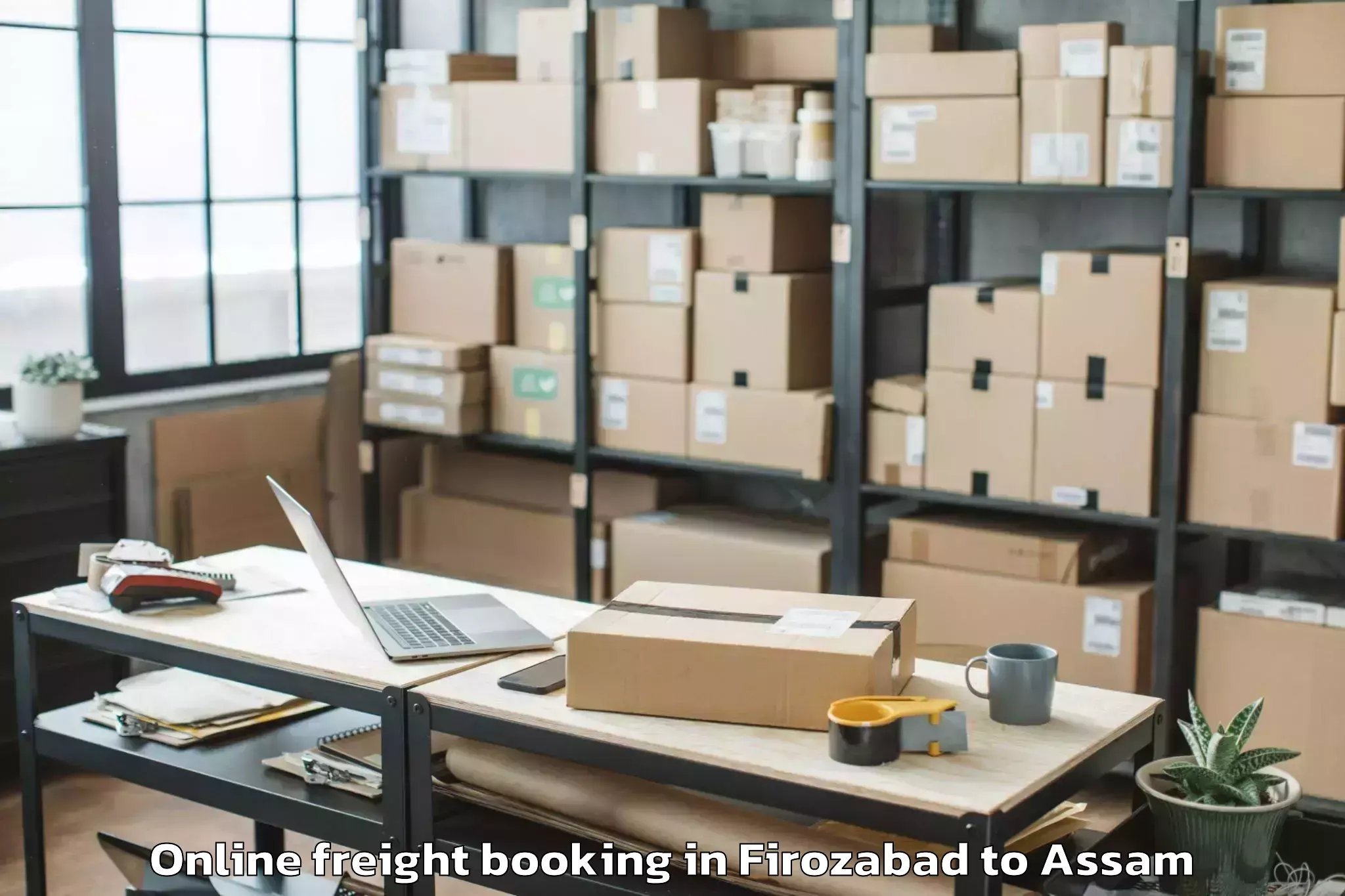 Top Firozabad to Banekuchi Online Freight Booking Available